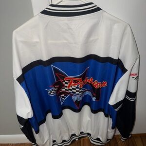 SHEIN Black and White Striped Collar Jacket